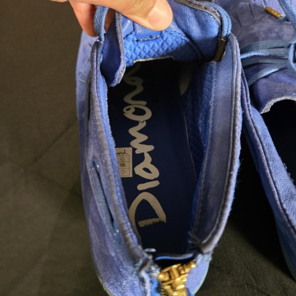Diamond Supply Co Shoes Mens Size 13 Blue Jasper Suede Fringe Casual Sneakers - Picture 4 of 11
